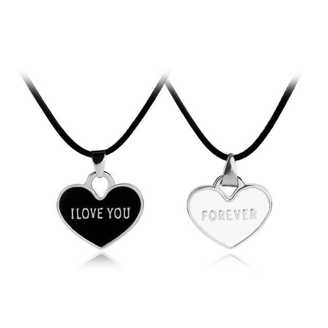 Romantic Couples Necklace Puzzle Heart Shape Valentine Gift