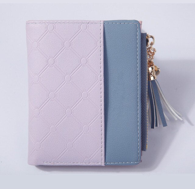 Women Short Leather  Purse Card Holder  Ultra-thin Zipper Wallet Female Zipper Purse