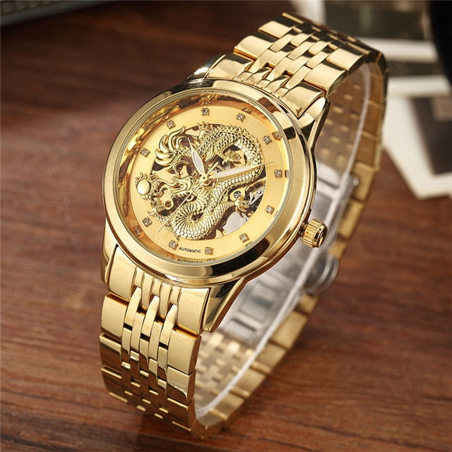 Luxury Dragon Skeleton Automatic Mechanical Watches For Men