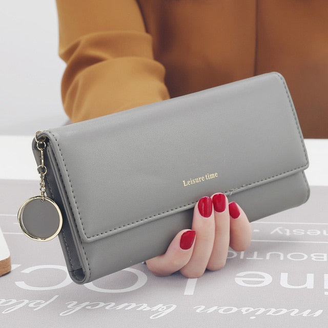 Fashion Fresh PU leather  Long Style Multi-functional women's wallet Purse